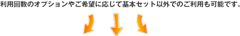 利用回数のオプションやご希望に応じて基本セット以外でのご利用も可能です。